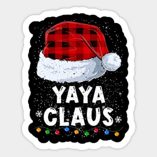 Yaya Claus Red Plaid Christmas Santa Family Matching Pajama Sticker